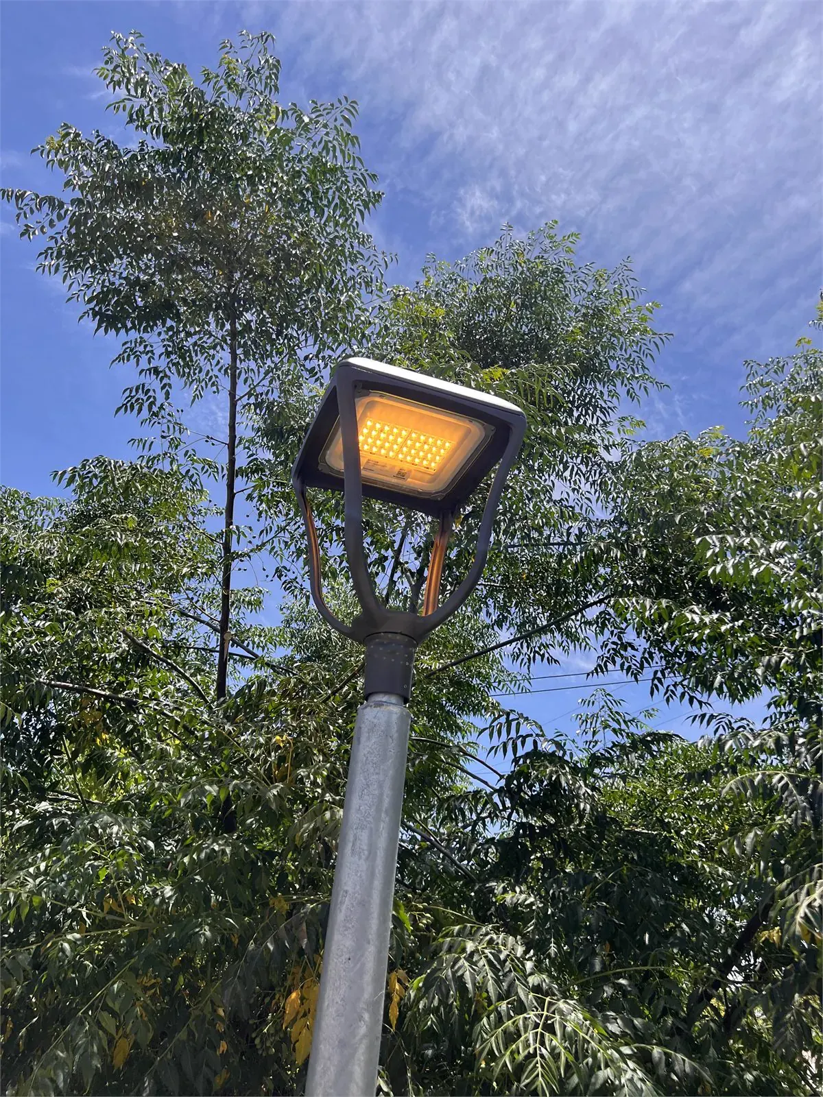 Luminaria instalada en proyecto de alumbrado público La Granja