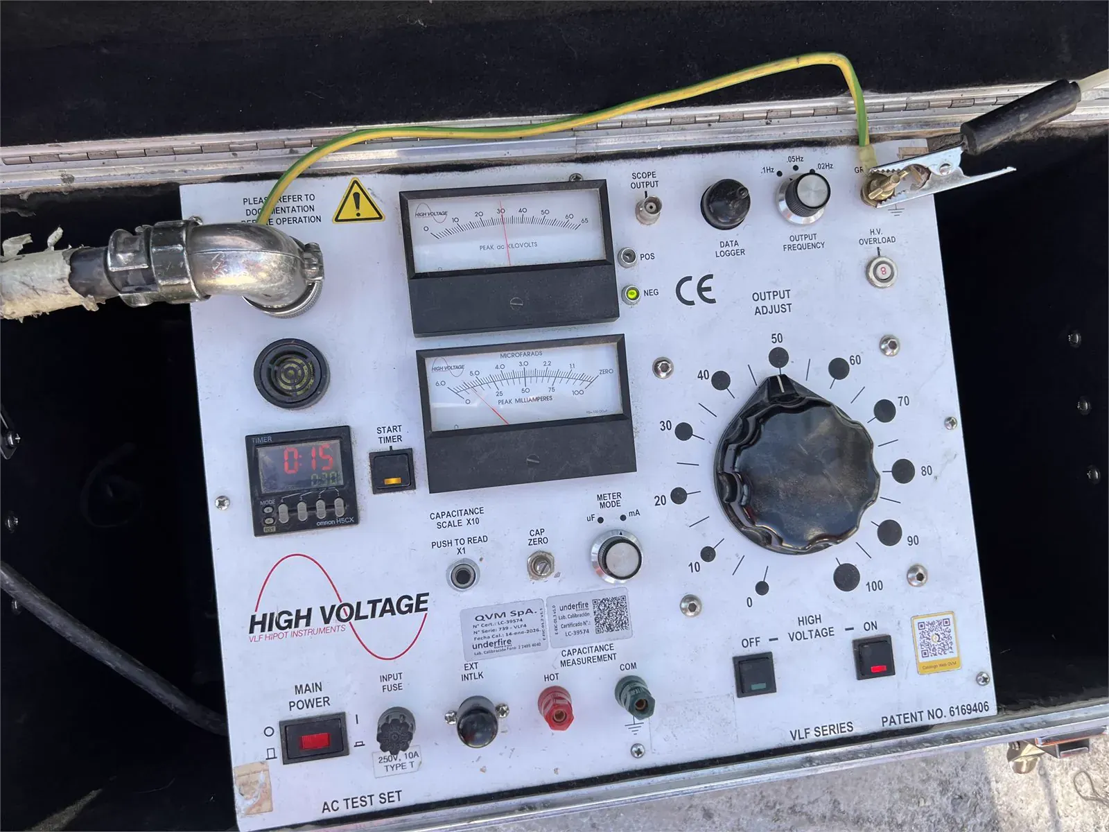 Equipo de ensayo utilizado en URF Planta Polpaico